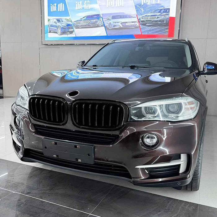 Car Craft Compatible With Bmw X5 F15 X6 F16 2014-2018 Front Bumper Show Gril Glossy Black Single Line ZST-1475 SINGLE CC-11078