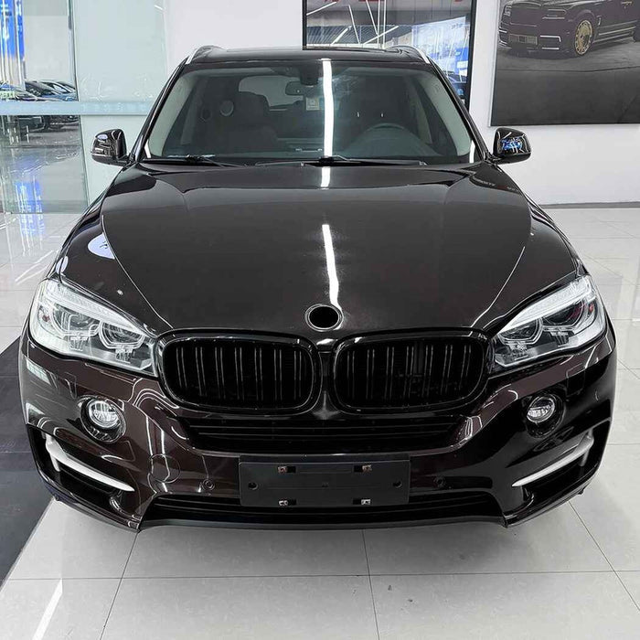 Car Craft Compatible With Bmw X5 F15 X6 F16 2014-2018 Front Bumper Show Gril Glossy Black Single Line ZST-1475 SINGLE CC-11078