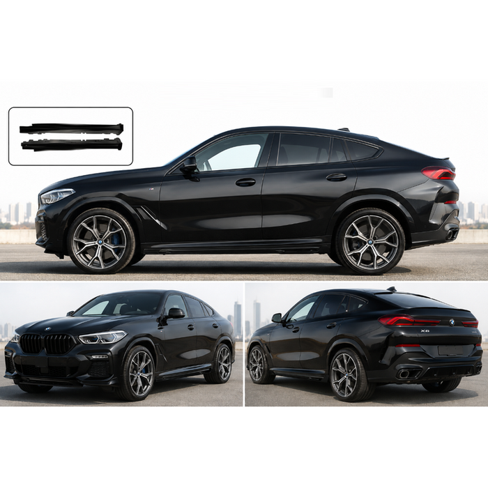 Car Craft Compatible With Bmw X6 E71 2006-2014 Side Skirt Splitter Trim Running Board G06 Convertion Kit Style CC-10887