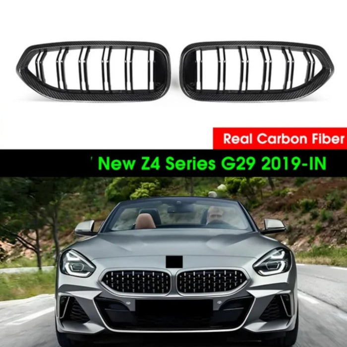 Car Craft Compatible With Bmw Z4 G29 2019-2025 Front Bumper Show Grill Real Carbon Fiber - CAR CRAFT INDIA
