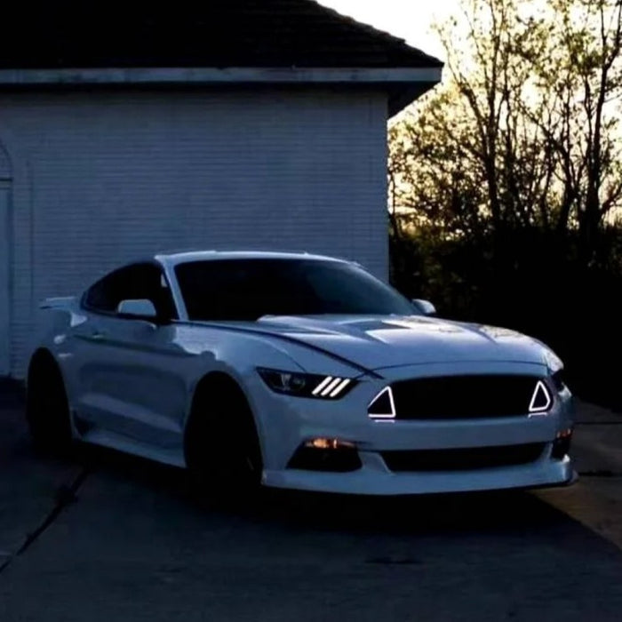 Car Craft Compatible With Ford Mustang 2015-2017 Front Bumper Show Illluminated Led Drl Mesh Grill CC-7967 - CAR CRAFT INDIA
