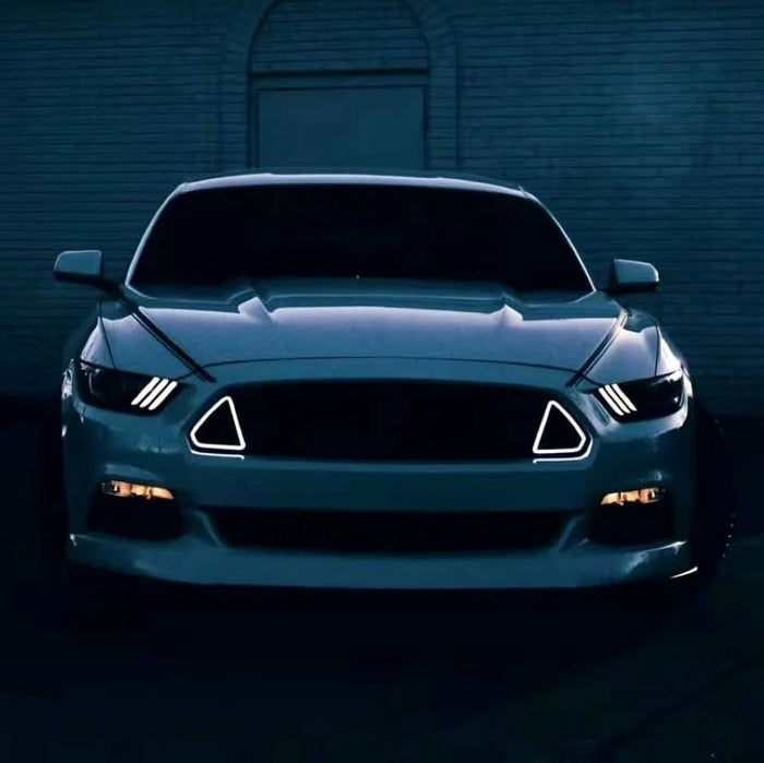 Car Craft Compatible With Ford Mustang 2015-2017 Front Bumper Show Illluminated Led Drl Mesh Grill CC-7967 - CAR CRAFT INDIA