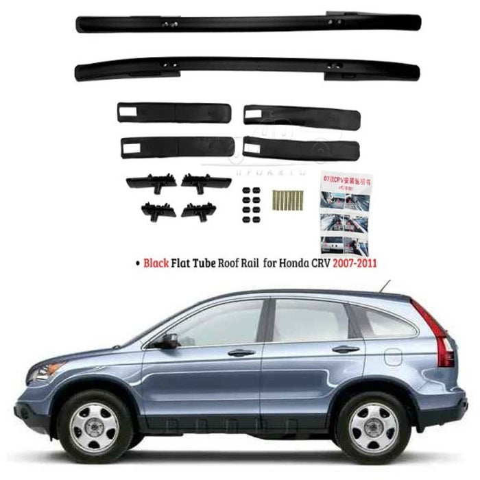 Car Craft Compatible With Honda Crv 2007-2011 Roof Rail Rack Bar Ar-hnda-0139 Bl Black Flat Tube CC-8568 - CAR CRAFT INDIA