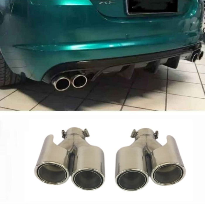 Car Craft Compatible With Jaguar Xf Xfr 2011-2016 Rear Bumper Exhasut Tailpipe Tip Pipe Muffer Chrome - CAR CRAFT INDIA