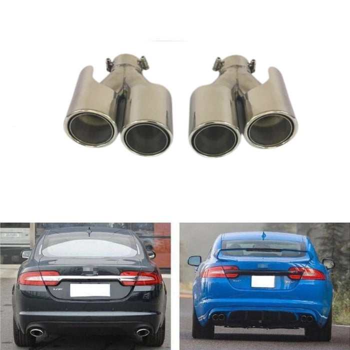 Car Craft Compatible With Jaguar Xf Xfr 2011-2016 Rear Bumper Exhasut Tailpipe Tip Pipe Muffer Chrome - CAR CRAFT INDIA