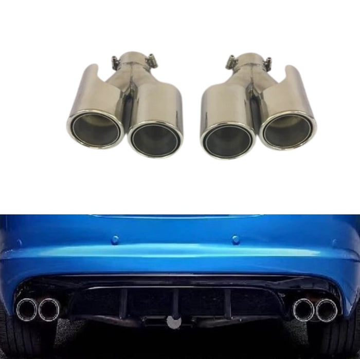 Car Craft Compatible With Jaguar Xf Xfr 2011-2016 Rear Bumper Exhasut Tailpipe Tip Pipe Muffer Chrome - CAR CRAFT INDIA