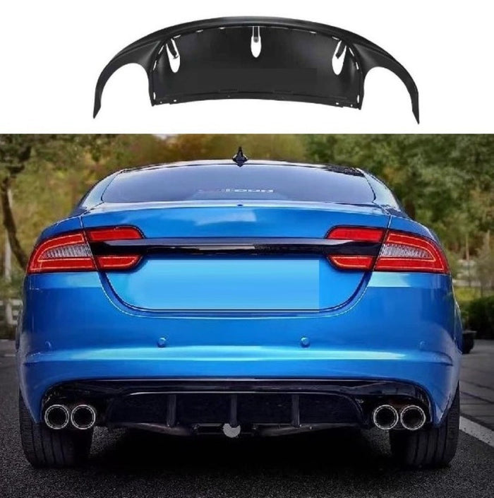 Car Craft Compatible With Jaguar Xf Xfr 2011-2016 Rear Bumper Lip Diffuser Glossy Black - CAR CRAFT INDIA