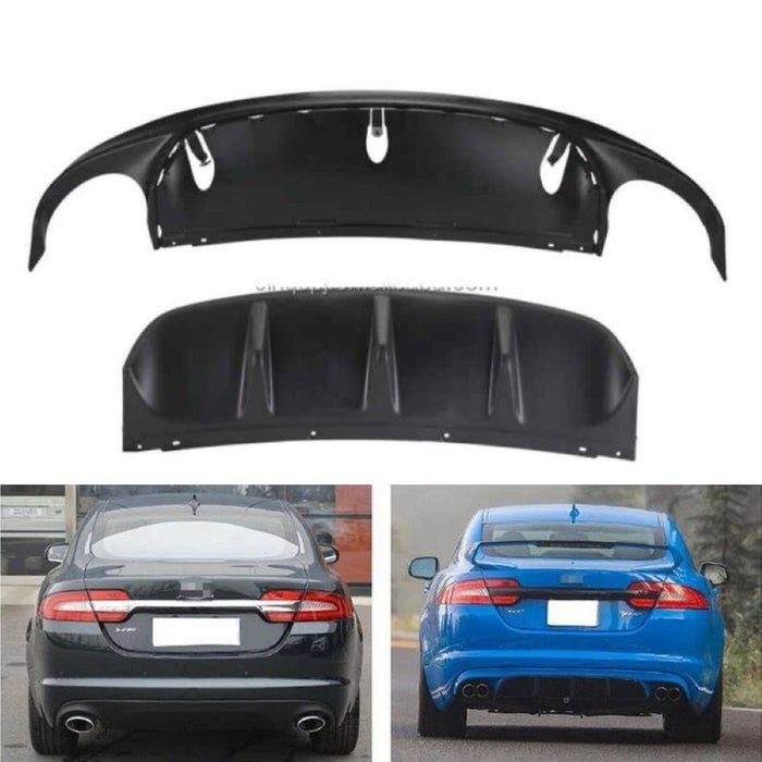 Car Craft Compatible With Jaguar Xf Xfr 2011-2016 Rear Bumper Lip Diffuser Glossy Black - CAR CRAFT INDIA