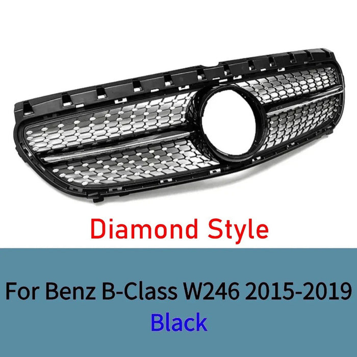 Car Craft Compatible With Mercedes Benz B Class W246 2015-20018 Front Bumper Show Grill Amg Diamond Black CC-10934