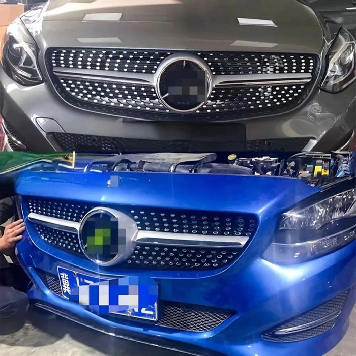 Car Craft Compatible With Mercedes Benz B Class W246 2015-20018 Front Bumper Show Grill Amg Diamond Black CC-10934