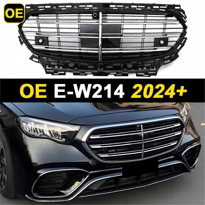 Car Craft Compatible With Mercedes Benz E Class W214 2024+ Front Amg Bumper Show Grill Oe Silver - CAR CRAFT INDIA