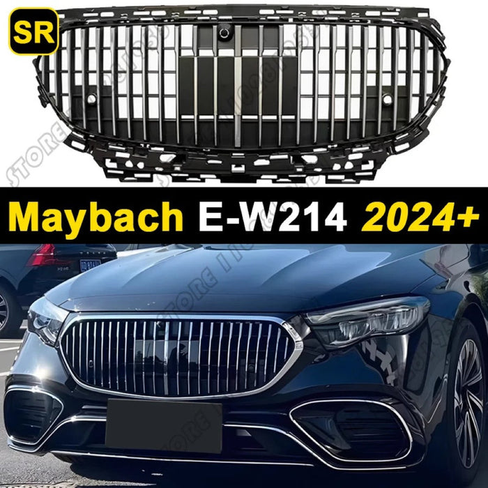 Car Craft Compatible With Mercedes Benz E Class W214 2024+ Front Amg Bumper Show Grill Maybach Silver - CAR CRAFT INDIA