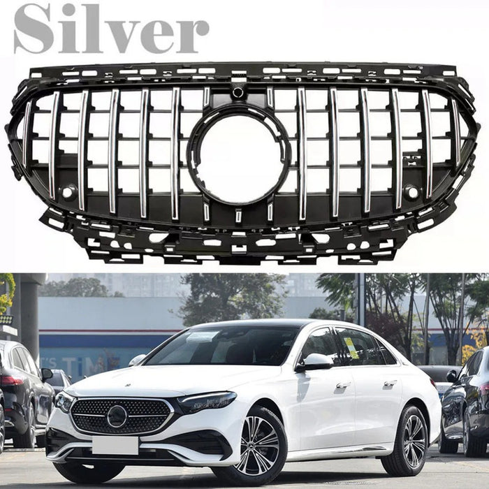 Car Craft Compatible With Mercedes Benz E Class W214 2024+ Front Amg Bumper Show Grill Gtr Silver - CAR CRAFT INDIA