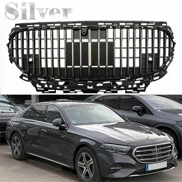 Car Craft Compatible With Mercedes Benz E Class W214 2024+ Front Amg Bumper Show Grill Maybach Silver - CAR CRAFT INDIA