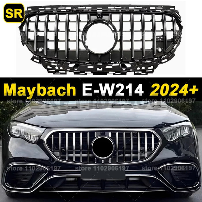Car Craft Compatible With Mercedes Benz E Class W214 2024+ Front Amg Bumper Show Grill Gtr Silver - CAR CRAFT INDIA