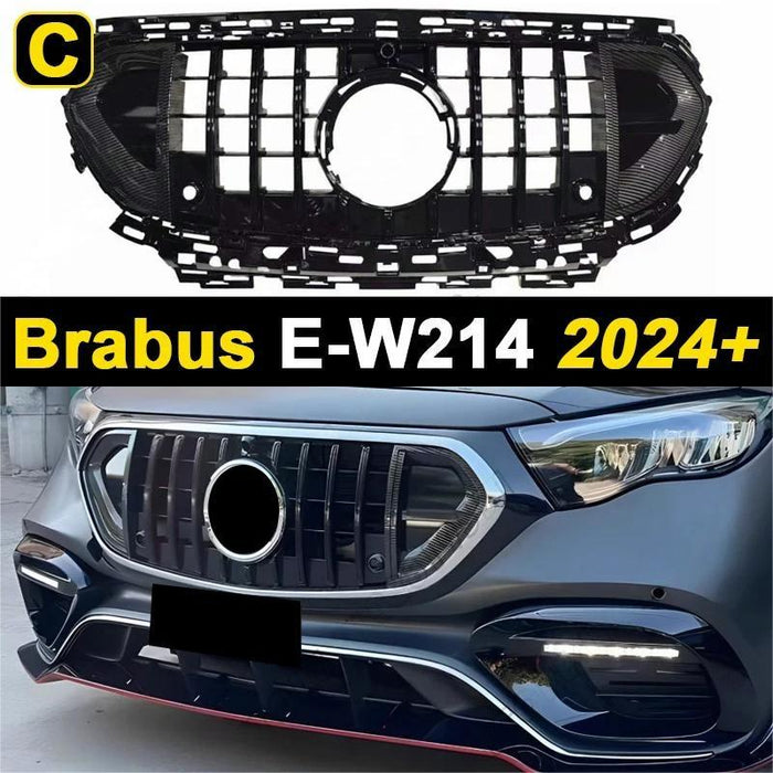 Car Craft Compatible With Mercedes Benz E Class W214 2024+ Front Amg Bumper Show Grill Brabus Black - CAR CRAFT INDIA