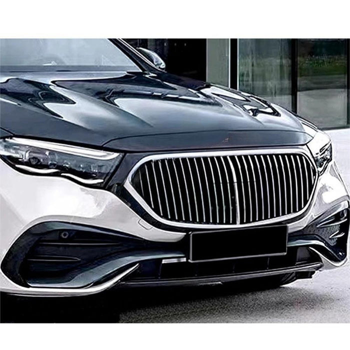 Car Craft Compatible With Mercedes Benz E Class W214 2024+ Front Amg Bumper Show Grill Maybach Silver - CAR CRAFT INDIA