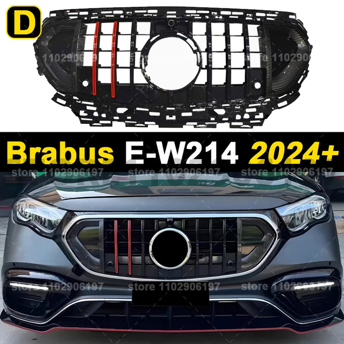 Car Craft Compatible With Mercedes Benz E Class W214 2024+ Front Amg Bumper Show Grill Brabus Red - CAR CRAFT INDIA