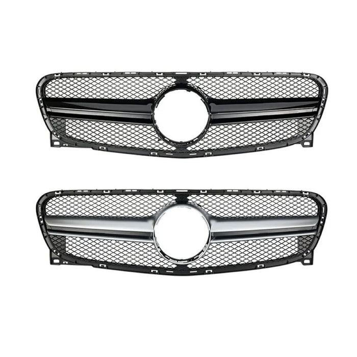 Car Craft Compatible With Mercedes Benz Gla W156 X156 2014-2016 Front Bumper Show Grill Amg Silver Amg45 CC-10567