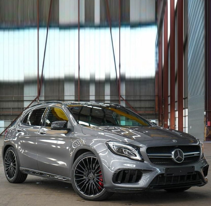 Car Craft Compatible With Mercedes Benz Gla W156 X156 Lci 2017-2020 Front Bumper Show Grill Amg Silver Amg45 CC-10569