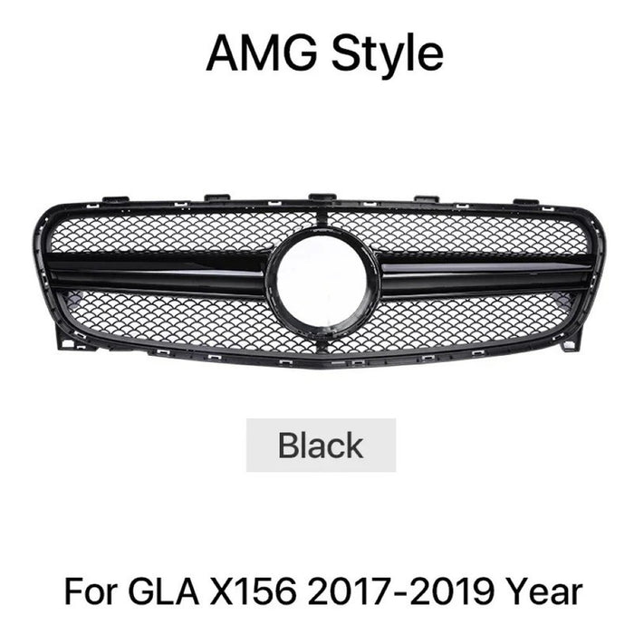 Car Craft Compatible With Mercedes Benz Gla W156 X156 Lci 2017-2020 Front Bumper Show Grill Amg Black Amg45 CC-10570