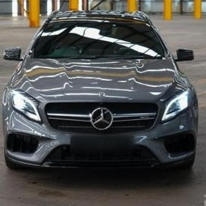 Car Craft Compatible With Mercedes Benz Gla W156 X156 Lci 2017-2020 Front Bumper Show Grill Amg Silver Amg45 CC-10569