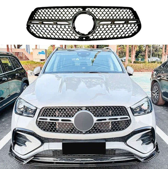 Car Craft Compatible With Mercedes Benz Gle W167 X167 Coupe Lci 2023+ Front Amg Bumper Show Grill Black CC-9674 - CAR CRAFT INDIA
