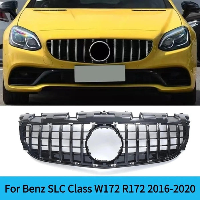 Car Craft Compatible With Mercedes Benz Slc W172 2016-2016 Front Bumper Show Grill Amg Gt Gtr Black CC-10933