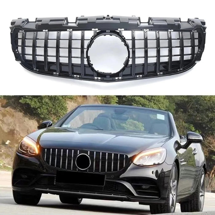 Car Craft Compatible With Mercedes Benz Slc W172 2016-2016 Front Bumper Show Grill Amg Gt Gtr Black CC-10933
