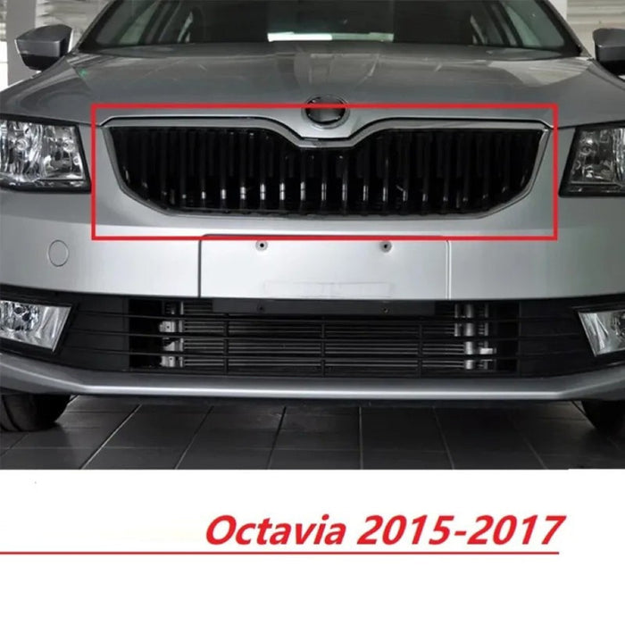 Car Craft Compatible With Skoda Octavia Iii 2013-2016 Rs Vrs Style Front Bumper Show Grill Black CC-7209 - CAR CRAFT INDIA