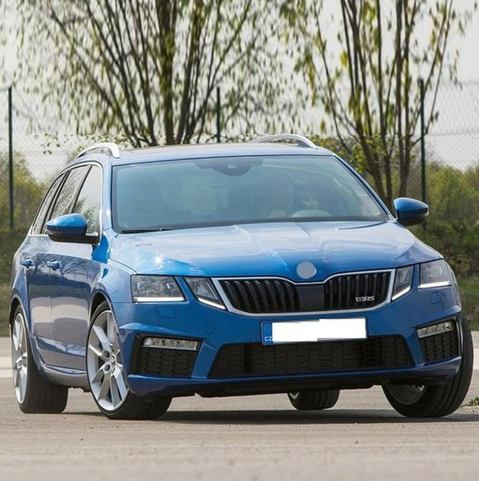 Car Craft Compatible With Skoda Octavia Iii 2017-2019 Rs Vrs Style Front Bumper Show Grill Silver CC-7205 - CAR CRAFT INDIA
