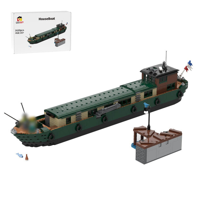 Classic European Canal Houseboat MOC Building Blocks-LesDiy-Building Blocks-