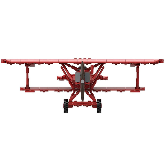 Classic Red Biplane Building Blocks-LesDiy -