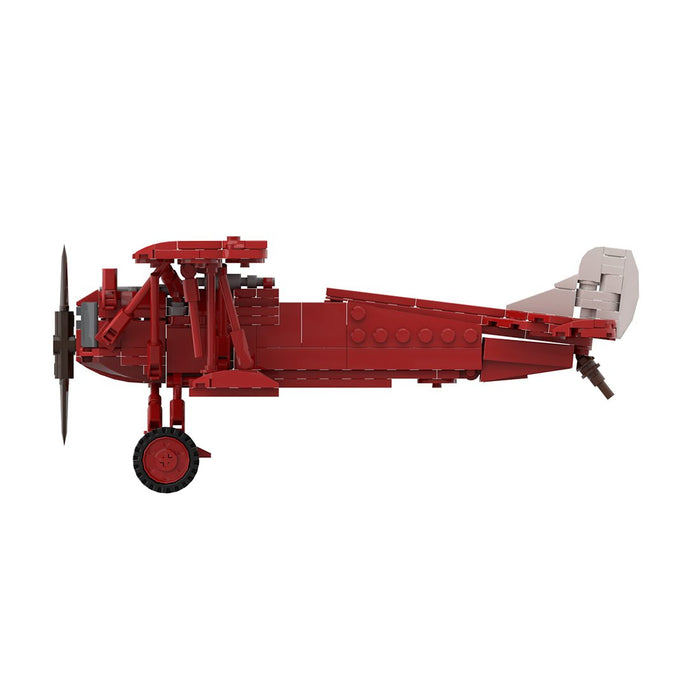 Classic Red Biplane Building Blocks-LesDiy -