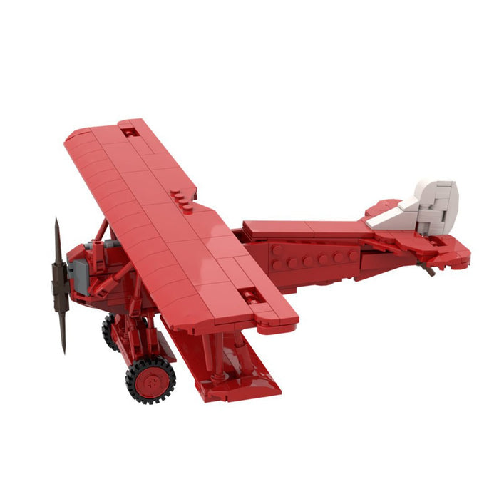 Classic Red Biplane Building Blocks-LesDiy -