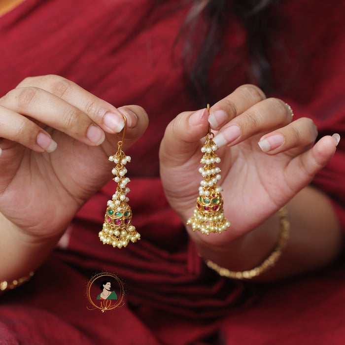 Cluster Pearl Loop Jhumka