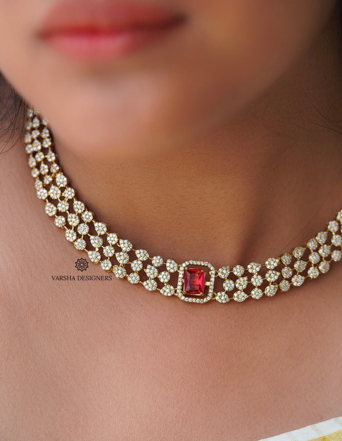 Color Changeable Stone Necklace Set