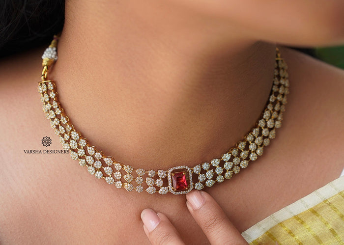 Color Changeable Stone Necklace Set