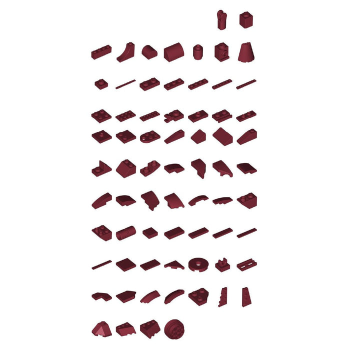 Deep Red Parts Pack for MOC - 154120 PiXEL - DANs - LesDiy -