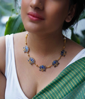 Deep Sapphire Lotus Necklace
