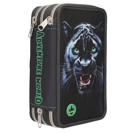 Depesche Adventure World 3-fach Federmäppchen LED Panther