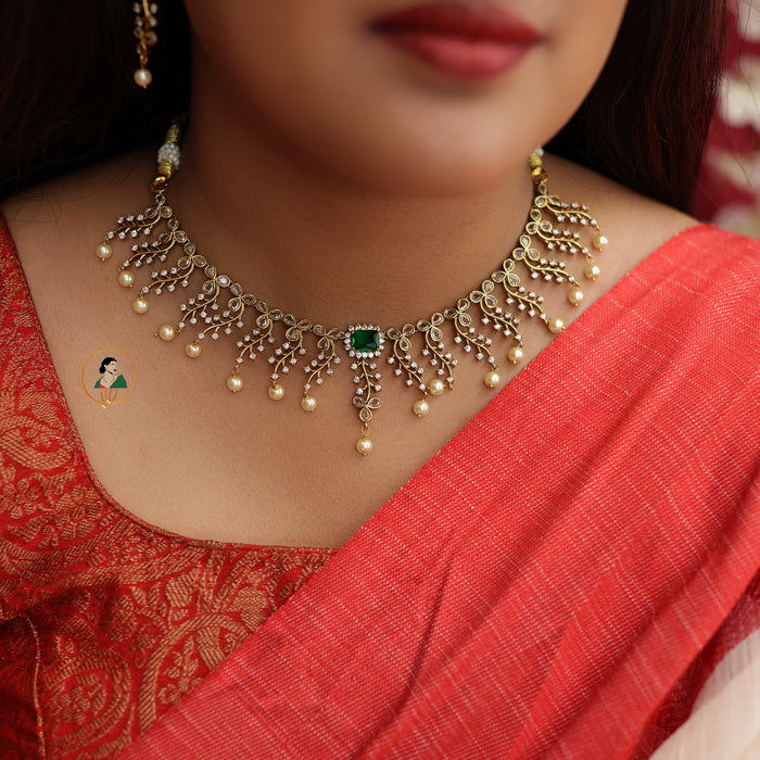 Designer White Stone Necklace