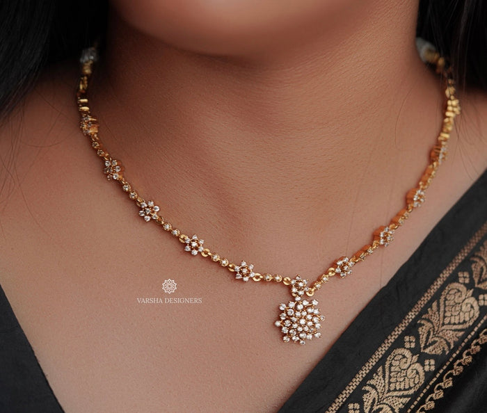 Diamond Look White Stone Necklace