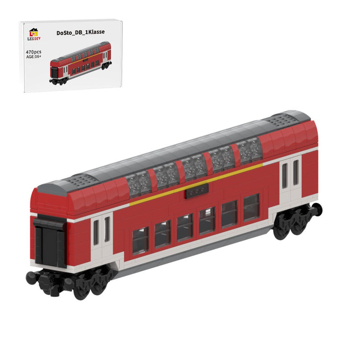 DoSto DB 1st Class Double-Decker Passenger Car Building Blocks-LesDiy-Train Carriage-
