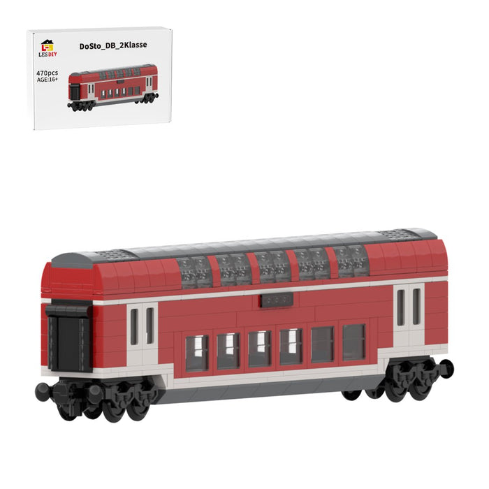 DoSto DB 2nd Class Double-Decker Passenger Car Building Blocks-LesDiy-Train Carriage-