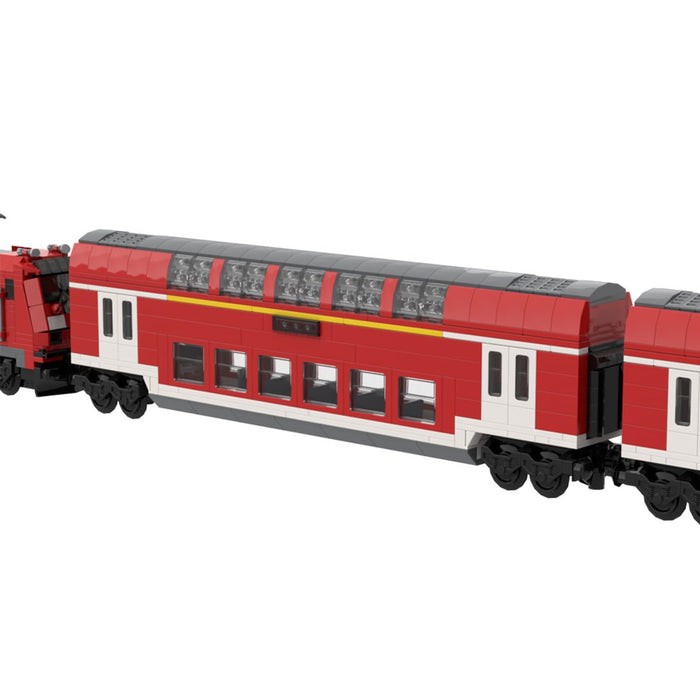 DoSto DB 2nd Class Double-Decker Passenger Car Building Blocks-LesDiy-Train Carriage-