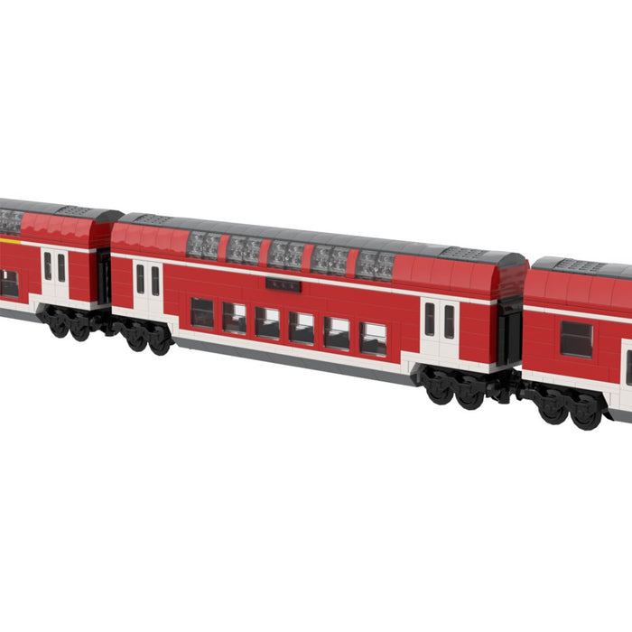DoSto DB 2nd Class Double-Decker Passenger Car Building Blocks-LesDiy-Train Carriage-