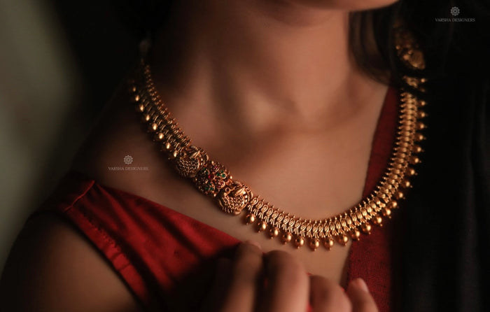 Dual Side Peacock Necklace
