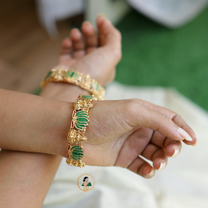 Emerald Lotus Bangles