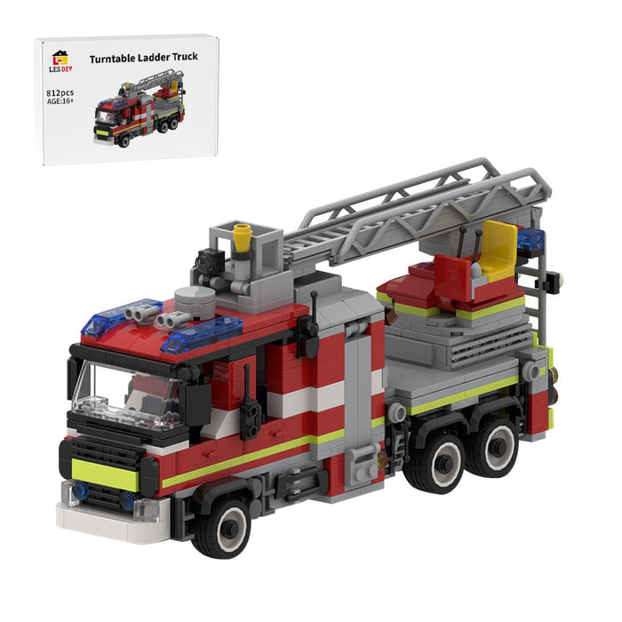 Emergency Vehicle with Ladder Fire Truck Building Blocks - LesDiy -